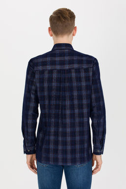 U. S. Polo Assn Мужская темно-синяя рубашка в шотландскую клетку - U.s. polo assn фото 5