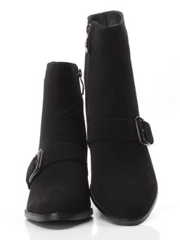 01-PCM347-2 BLACK Ботинки демисезонные женские (натуральная замша, байка)