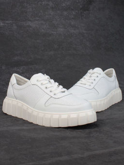 05-PDA97-1 WHITE Кроссовки женские (натуральная кожа)