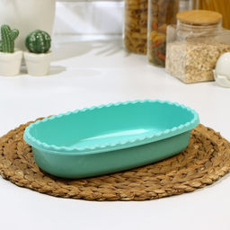 Цена за 2 шт. Миска с крышкой IDEA, 1.5 л, 16.5×28×6.5 см, пластик, голубой