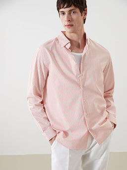 Regular Fit Uzun Kollu ?izgili Erkek G?mlek