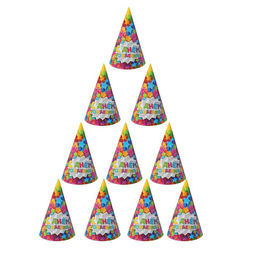 Цена за 10 шт. Колпак праздничный бумажный С днём рождения, звёзды - Страна карнавалия фото 5