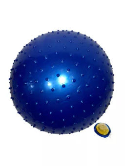 Мяч Фитнес Х- Match 55 см. с шипами массажный, ПВХ, синий, насос в компл.