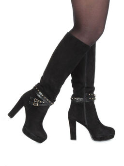 02-1407R-600Y1 4BC07F Сапоги женские (натуральная замша, натуральный мех (евромех))