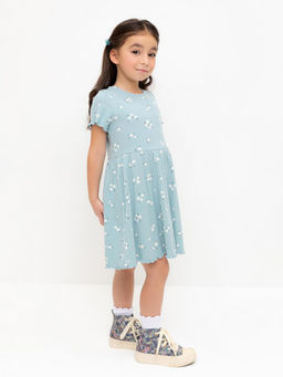 КР 5793/голубой,ромашковое поле платье для дев