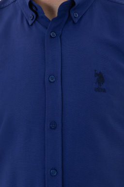 Мужская синяя длинная рубашка базовая рубашка скидка в корзине - U.s. polo assn фото 7