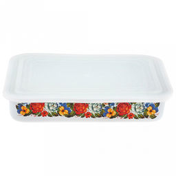 "Татьяна" Лоток эмалированный 2,5л, пластмассовая крышка (Россия)