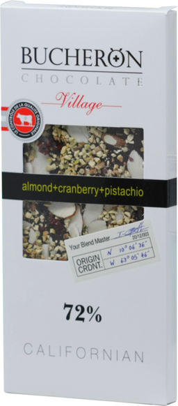 BUCHERON. Village. Горький с миндалем, клюквой и фисташкой 100 гр. карт.пачка