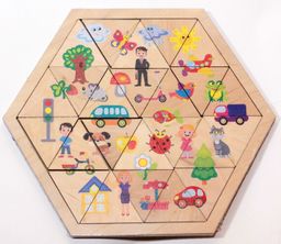 Пазл деревянный "Занимательные треугольники. Мир вокруг" (00777) "Десятое королевство"