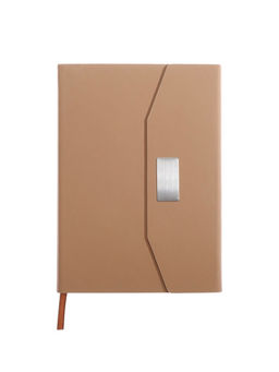 Ежедневник недатированный формат А5, с клапаном, 112 листов, линия, пвх, Бежевый