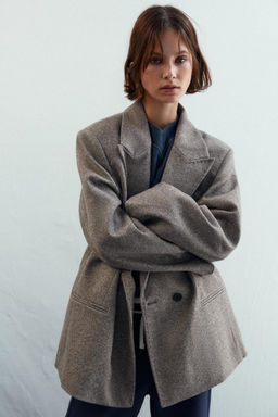 HERRINGBONE BLAZER WITH SHOULDER PADS - Zara фото 2