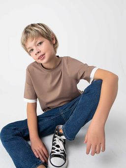 Футболка с контрастной отделкой Кокос 7+ - Bungly фото 6