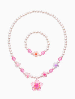 Цена за 2 шт. Набор детский "Выбражулька" 3 пред-а: бусы, браслет, кольцо б-р, цветок, жемчуг, цветной