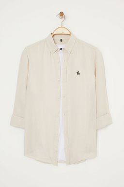 TRENDYOL MAN Tas Limited Edition %100 Keten Regular Fit Gomlek TMNSS25GO00057 - Trendyolmilla фото 11