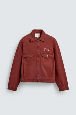 CAZADORA CROPPED FIT PARCHE / Rojo - Zara фото 8