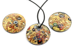 Круглая подвеска из муранского стекла 45мм цв.красный - Радуга камня фото 12