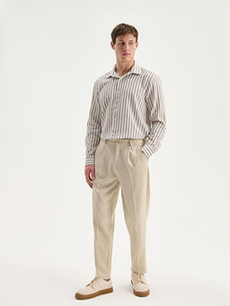 Regular Fit Uzun Kollu ?izgili Erkek G?mlek