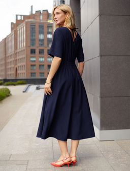 VILATTE / Платье из плотного лиоцелла с поясом на резинке  фото 5