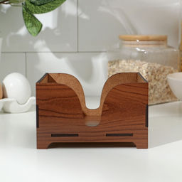 Салфетница деревянная Орех, без гравировки, с салфетками, цвет коричневый - Доляна фото 4