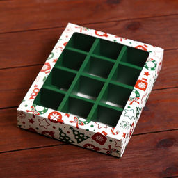 Коробка под 12 конфет Новогодний паттерн, 19?15?3.5 см - UPAK LAND фото 2