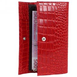 Портмоне женское Croco-ПР-952 натуральная кожа 3 отд, 5 карм, красный крокодил (203) 202868 фото 3