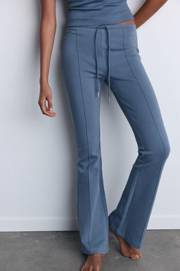 STITCHED INTERLOCK BELL BOTTOM TROUSERS - Zara фото 28