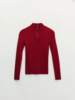 Джемпер в рубчик с молнией / Zarina  фото 7