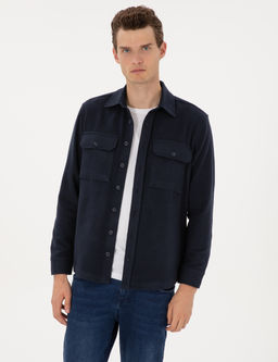 Lacivert Comfort Fit Uzun Kollu G_mlek