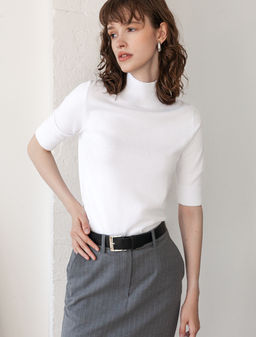 VILATTE / Джемпер тонкой вязки из хлопка с нейлоном