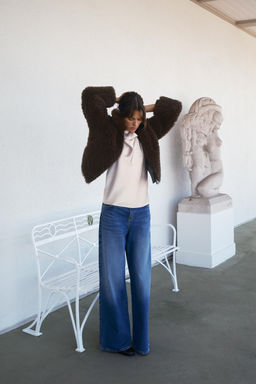 LONG FAUX SHEARLING JACKET