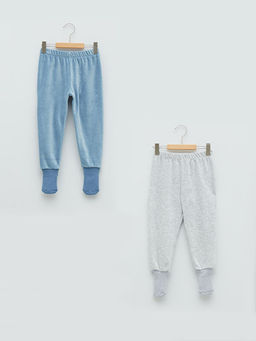 Beli Lastikli Erkek Bebek Patikli Pijama Alt 2li