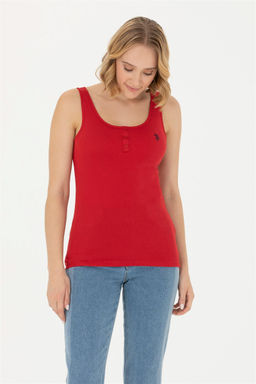 Женская красная базовая футболка - U.s. polo assn фото 10