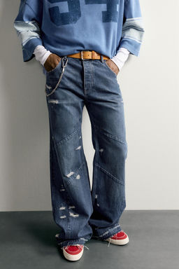 JEANS FLARE FIT COSTURAS / Azul - Zara фото 5