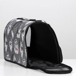 Сумка-переноска каркасная Зимние коты, размер M, 40 х 21 х 27 см - Пижон фото 5