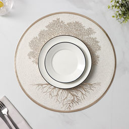 Набор салфеток сервировочных Доляна Древо, 2 шт, d=38 см, цвет бежевый  фото 5