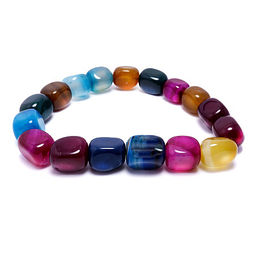 Браслет из камня Цветной агат - камень удачи, счастья и исполнения желаний