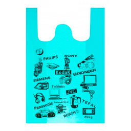 Пакет майка ПНД Электроника 41+18х72 17мкм, бирюзовый упак/50шт. /ЭТИКЕТ/ - Этикет 2000 фото 2