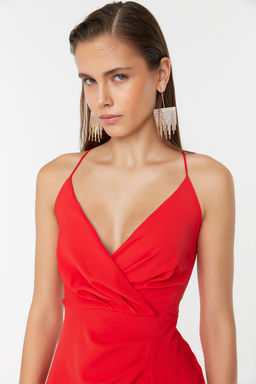 TRENDYOLMILLA Mor S?rt Biye Detayl? Dokuma Uzun S?k Abiye Elbise TPRSS22AE0012  фото 11