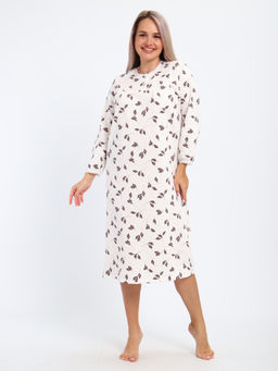 М37 Сорочка теплая футер (листья на молочном)