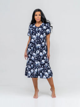 Халат женский Текс-Плюс, цвет синий белый