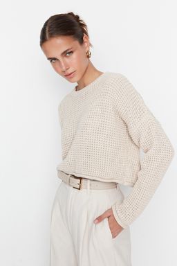 Tas Crop Genis Kal?p Triko Kazak TWOAW23KZ01193