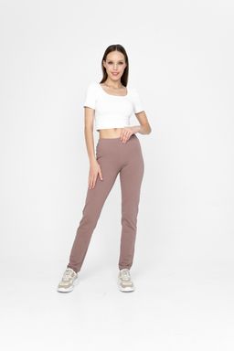 Брюки из мягкого хлопкового футера, комфортная резинка на талии - Solo mio фото 7