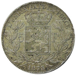 5 франков 1873 года Бельгия