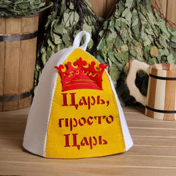 Шапка для бани Царь, просто царь с аппликацией - Simaland фото 3