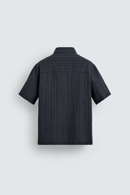 CAMISA POLO ESTRUCTURA RAYAS / Marino - Zara фото 8