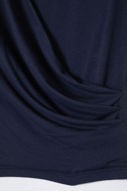 Lacivert Viskon Buzgu/Drape Detayl? Fitted/Vucuda Oturan Orme Bluz TWOSS25BZ00023 - Trendyolmilla фото 7