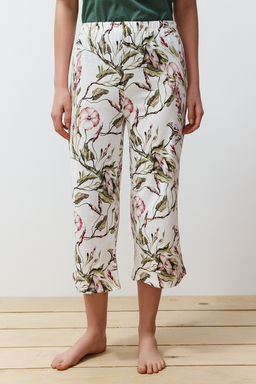 Trendyolmilla Lacivert Cicekli Kapri Orme Pijama Tak?m? THMSS24PT00216  фото 10