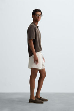 COTTON-HEMP STRIPED BERMUDA SHORTS - Zara фото 13
