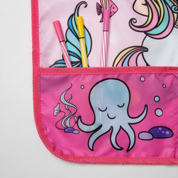 Набор детский для творчества Этель Mermaid фартук 49 х 39 см и нарукавники  фото 3