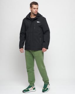 Куртка спортивная мужская большого размера черного цвета 88676Ch - Wonderrman фото 3